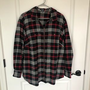 Chaps Women’s Flannel Zip Top.